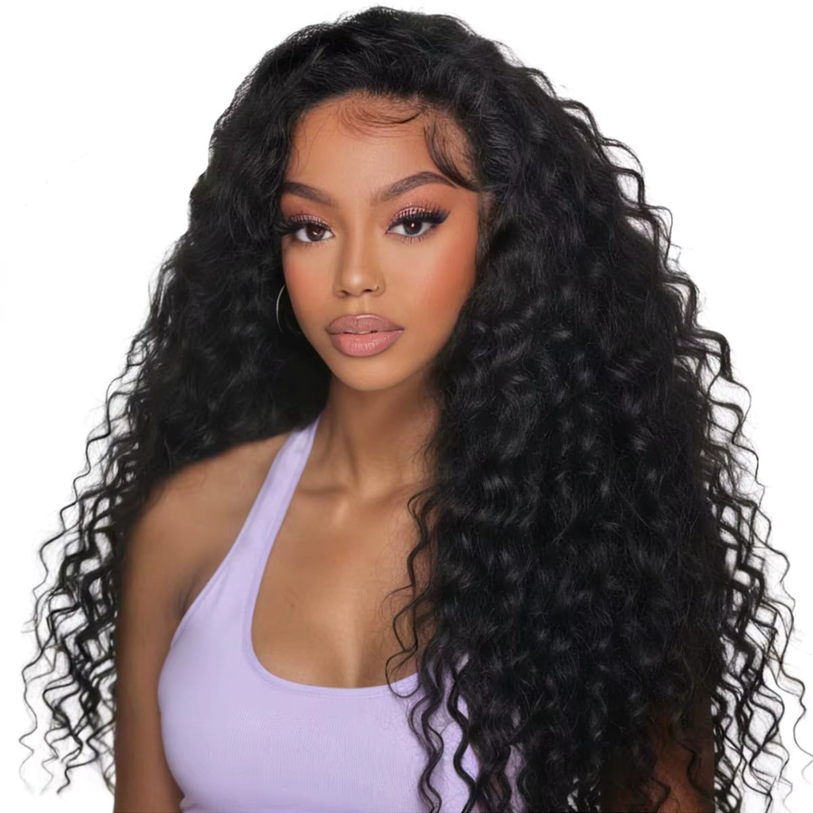 UVEOUS 3-in-1 Halbperücke, Jerry Curl, Echthaar, 30 Zoll, 200 Dichte - Bild 2