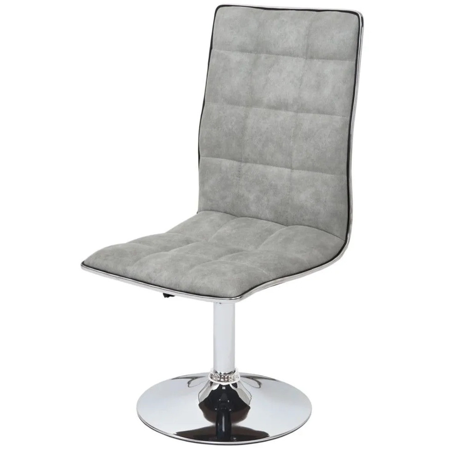 2er-Set MCW Esszimmerstühle C41 höhenverstellbar und drehbar in Vintage Betongrau mit Rautenmuster aus Textil - Bild 2