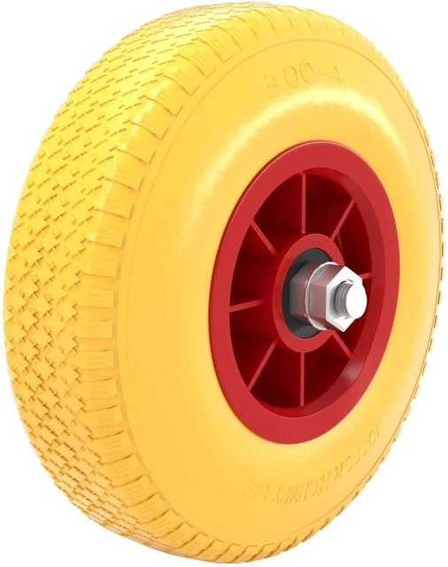 Wiltec Schubkarren Rad 3.00-4 aus pannensicherem Polyurethan Vollgummi - Bild 1