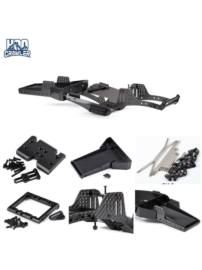 HooCrawler H4 1/10 Carbon LCG Chassis-Kit, mit Spritzguss-Heckkoffer - Bild 5