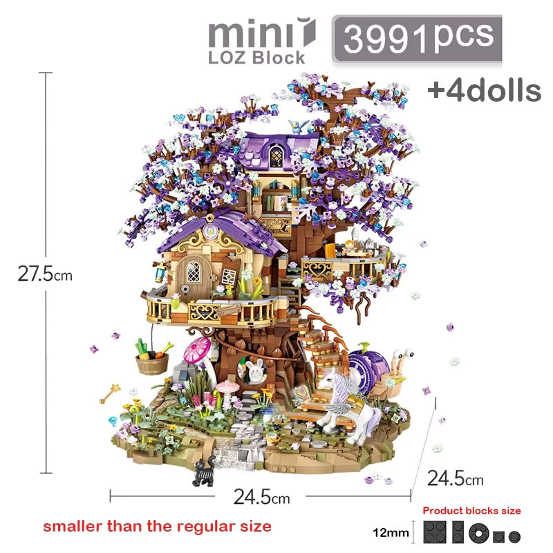 LOZ Mini Eif Baum Haus, Leucht Ziegel Bausteine, Modell Spielzeug - Bild 3