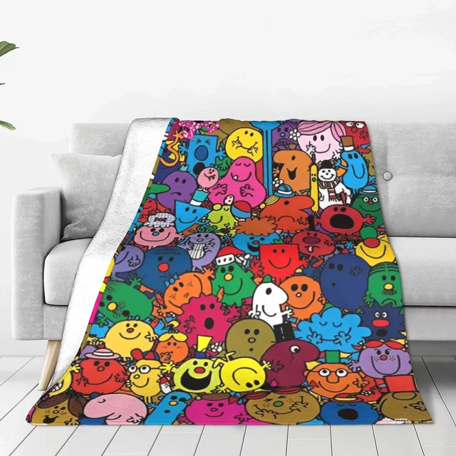 Mr MMen Cartoon Überwurfdecke aus weichem Flanell in Multicolor - Bild 1