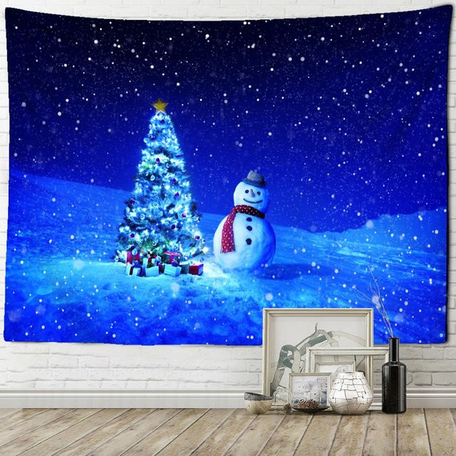Schneemann Wandteppich Super Six mit Boho-Design für Wohnzimmer und Schlafzimmer, Breite: 95 cm, Höhe: 70 cm - Bild 1