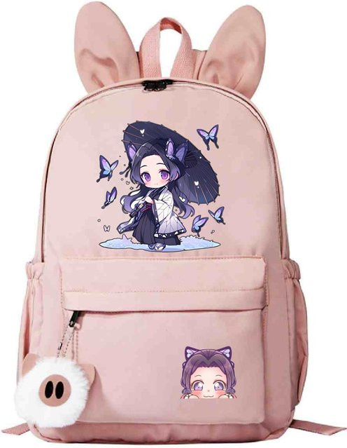 3-teiliges Schulrucksack-Set für Schüler in Pink aus Oxford-Stoff mit Schultasche, Schultergurt und Federmäppchen - Bild 1