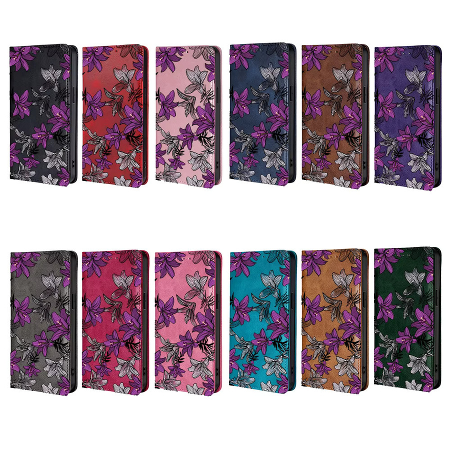 Samsung Handyhülle aus Leder mit Blumenmuster in Pink für Galaxy S26 Ultra, S26 Plus und verschiedene A-Modelle - Bild 4