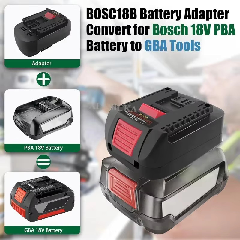 Bosch Batterie Adapter Konverter für 18V PBA auf 18V GBA Akkus in Schwarz - Bild 2
