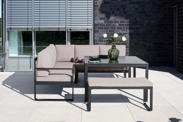 Kettler Ocean Dining-Lounge Exklusivmodell in Anthrazit und Taupe mit Kissen, B/T/H: 220 x 200 cm - Bild 1