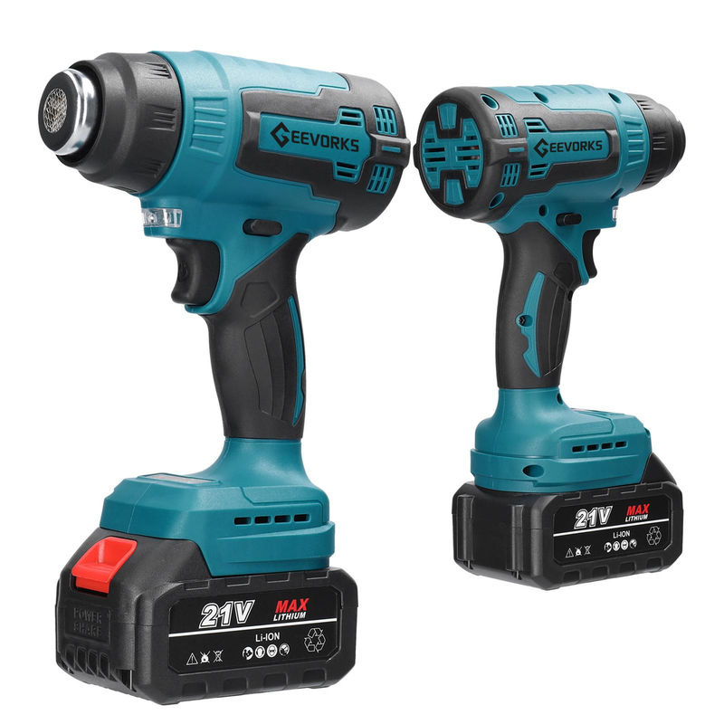 Aimo Akku Heißluftgebläse Blau mit 2 wiederaufladbaren Lithium-Batterien und EU-Stecker - Bild 5