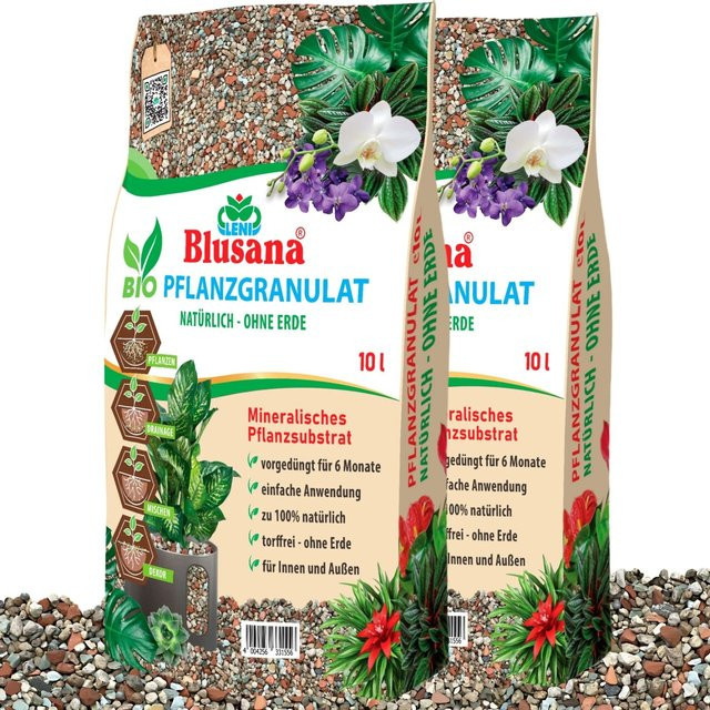 Blusana Mineralisches Pflanzsubstrat vorgedüngt feine Körnung 2-5 mm, 20 kg - Bild 1