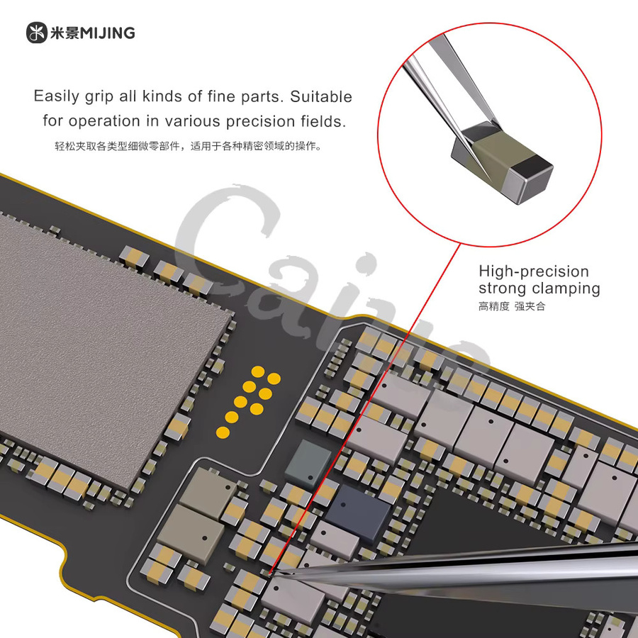 Mijing NZ-16 Pinzette aus Titanlegierung in Silber, nicht magnetisch und korrosionsbeständig für präzises Greifen von Chips und feinen Komponenten - Bild 2