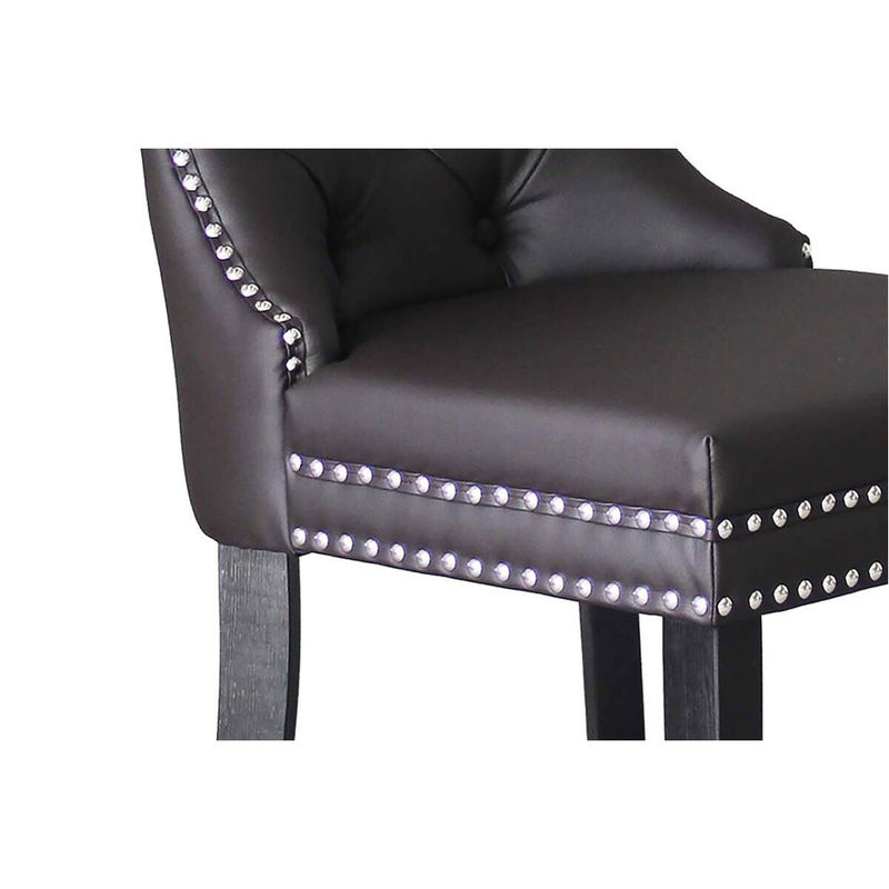2er-Set Stühle DOMINO von byLIVING aus Kunstleder in Schwarz-Braun mit Knopfpolsterung, B/H/T: 48,5 x 93 x 61 cm - Bild 3