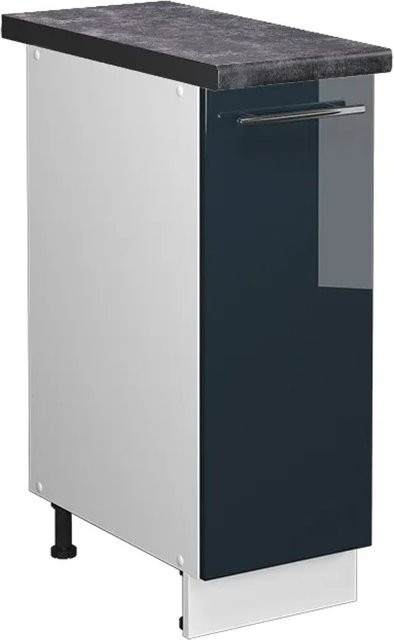 Vicco Apothekerschrank Fame-Line Dunkelblau Hochglanz Weiß mit Anthrazit-Elementen Breite: 30 cm - Bild 1