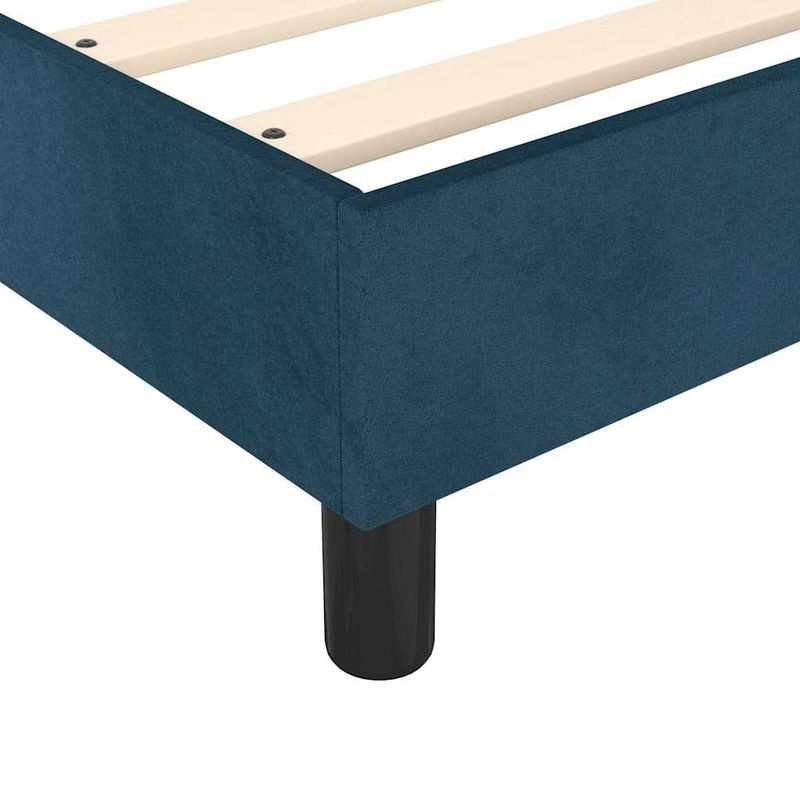 vidaXL Boxspringbett aus Samt in Dunkelblau, B/T/H: 120 x 200 cm - Bild 4