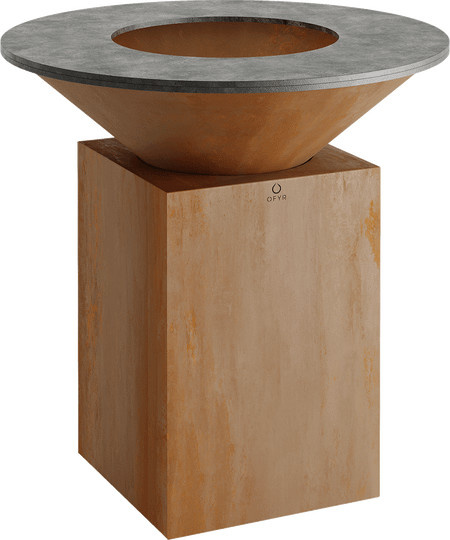 Ofyr Grill Classic Corten 100 Outdoor Grill aus Stahl in Rotbraun mit Säule - Bild 1