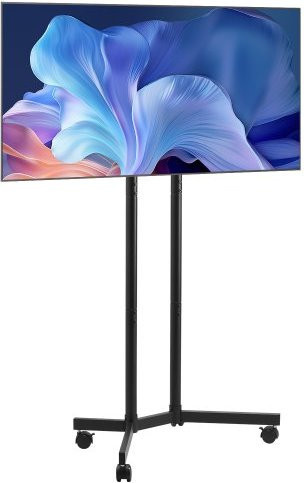 VEVOR Rollbarer TV-Stand für Bildschirme von 32 bis 65 Zoll, Höhenverstellbarer Mobiler TV-Wagen in Schwarz mit Rollen, Max. VESA 400 x 400 mm - Bild 1