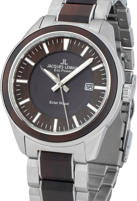 Jacques Lemans Armbanduhr Solar, Edelstahl, 40 mm, Herren, Braun - Bild 1