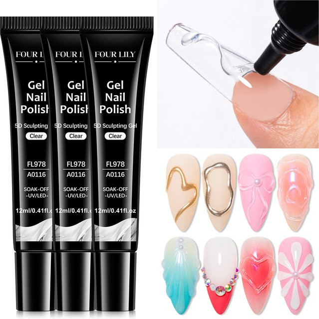 Four Lily 5D Modellier-Gel Nagellack, Glänzend, 12 ml - Bild 1