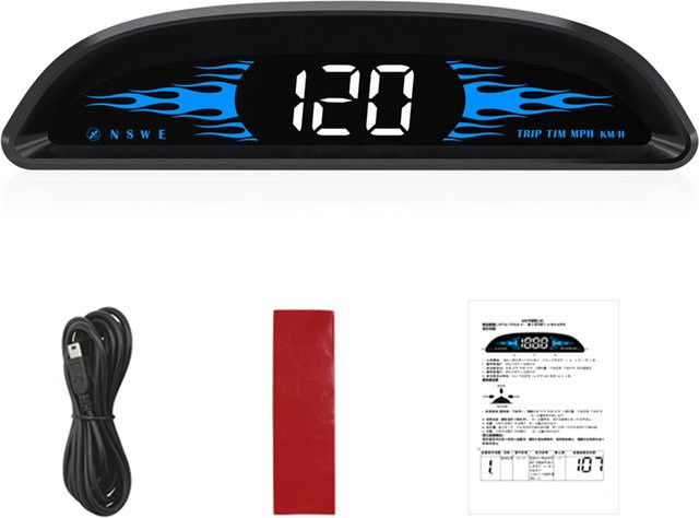 VehicleKit Auto HUD Head-Up Display mit digitalem GPS Navigation Tachometer in Schwarz - Bild 1