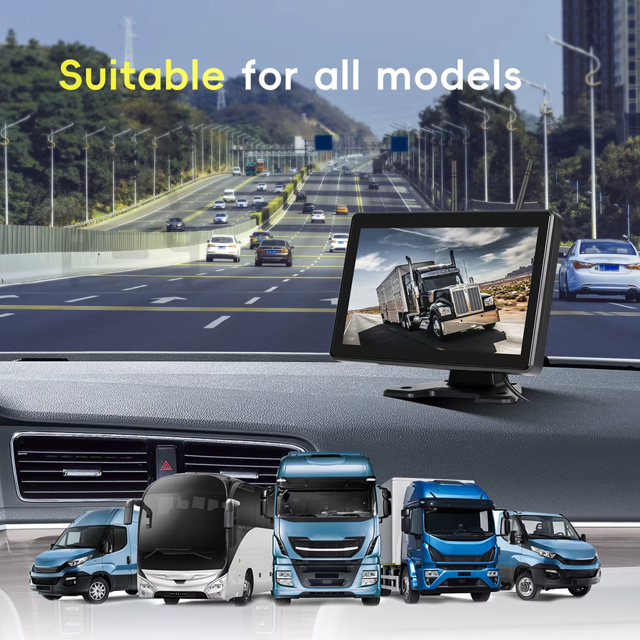 Podofo Drahtloses Rückfahrkamera-Kit mit 10,1 Zoll IPS HD Display und IP68 wasserdichter Rückfahrkamera mit Aufnahmefunktion für 12V/24V LKW Bus Auto und Wohnmobil in Schwarz - Bild 3