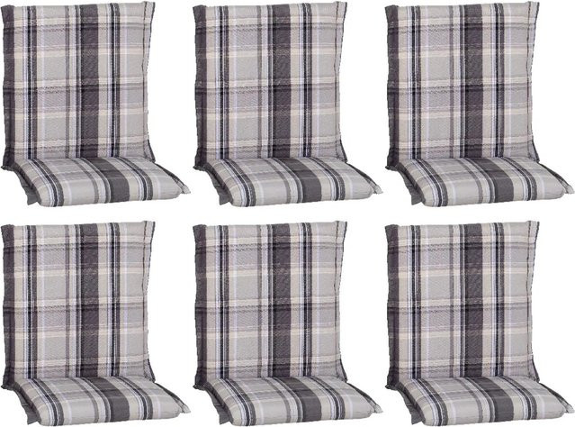 Beo Sitzauflage Niedriglehner Atika 6er Set Karo Beige mit abnehmbarem Bezug - Bild 1