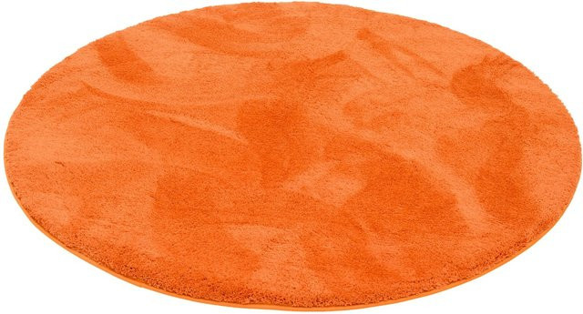 Pergamon Luxus Super Soft Hochflor Teppich Silky Rund Orange Durchmesser: 120 cm - Bild 1