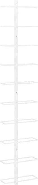 vidaXL Wand-Weinregal aus Metall in Weiß für 10 Flaschen, modernes Regal für Küche, Speisekammer oder Bar, B/T/H: 120 x 24 x 9 cm - Bild 1