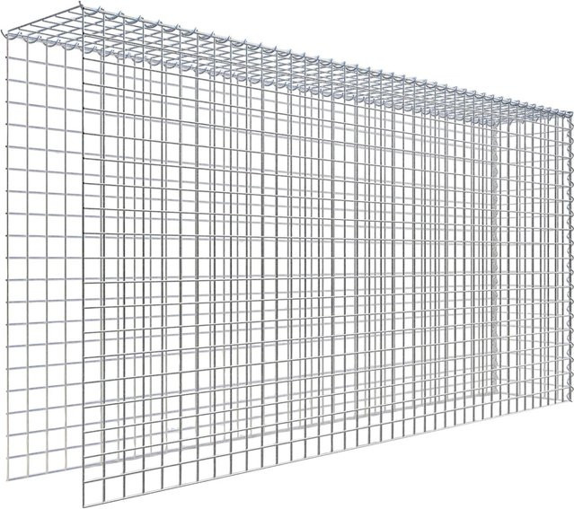 Gabiona Anbaukorb Typ 4 Hochbeet aus Stahl in Silbergrau, B/T/H: 100 x 200 x 30 cm, Maschenweite 5 x 5 cm - Bild 1