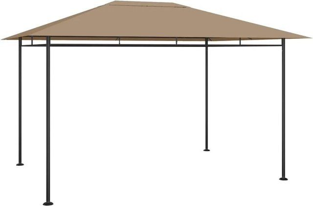 vidaXL Pavillon in Taupe mit Polyester- und Stahlgestell B/T/H: 384 x 281 x 270 cm - Bild 1