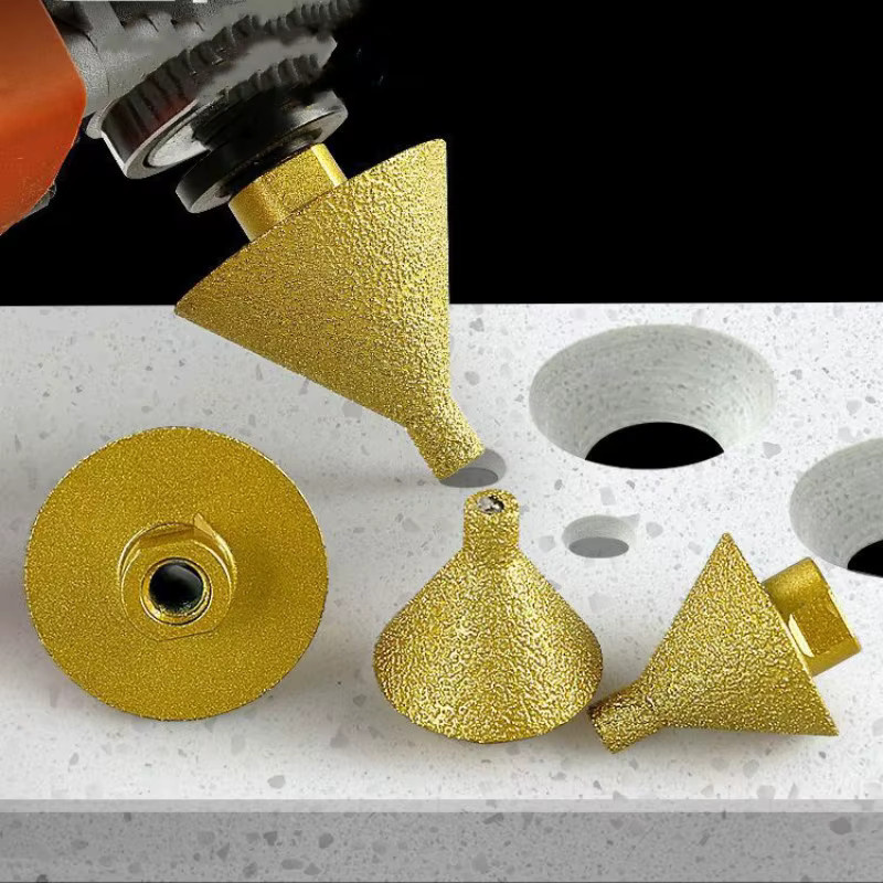 GHTYONG Diamant Anfasen Bit M10 Gewinde zum Abschrägen und Reiben von Porzellan, Fliesen und Marmor in Gold - Bild 2