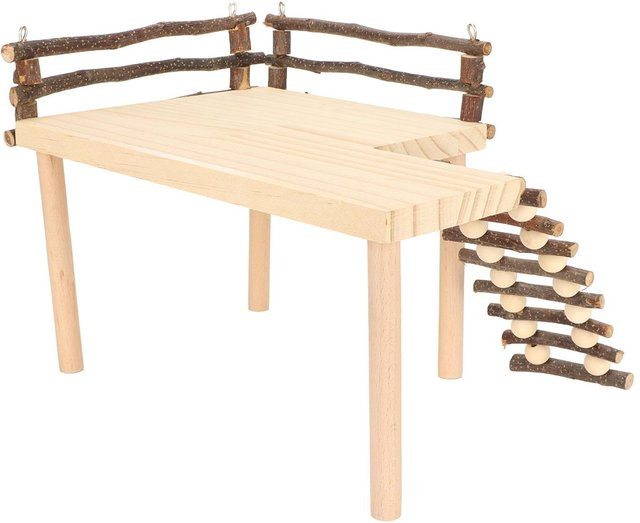mfySpace Hamster Kletterspielzeug Naturstamm, Kletterplattform mit Kletterleiter - Bild 1