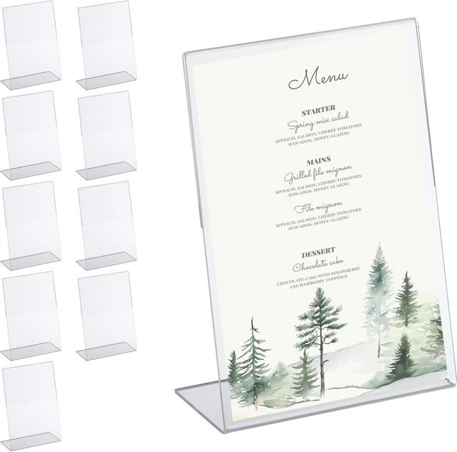 Relaxdays Tischaufsteller aus Acryl in Transparent, 10er Set, B: 22 cm, T: 15 cm, H: 7 cm - Bild 1