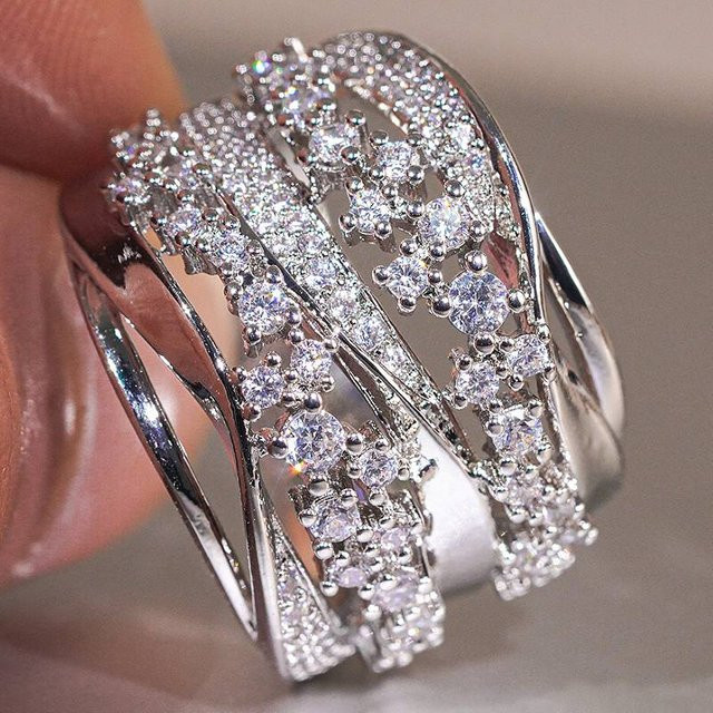 Huitan Ring, Silber, Zirkonia, Damen - Bild 1
