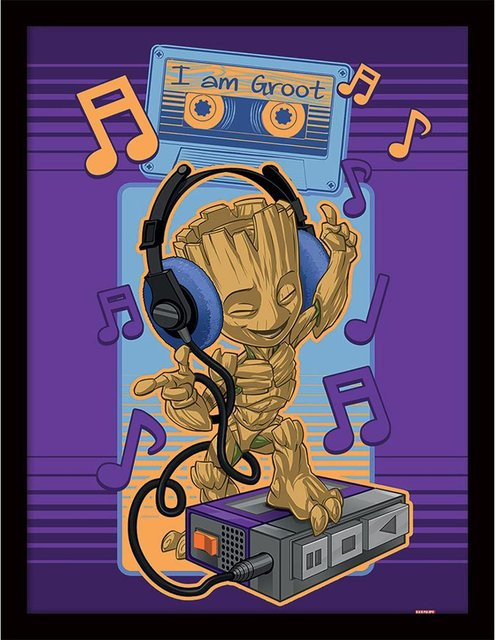 Gerahmtes Poster Guardians Of The Galaxy Ich bin Groot mit Plexiglas, Breite: 40 cm, Höhe: 40 cm, Tiefe: 3 cm - Bild 1