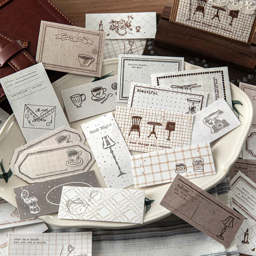 Imprint Box Serie Retro Rand-Etiketten-Aufkleber für Scrapbooking und Tagebuch, 40 Stück, Mehrfarbig - Bild 2