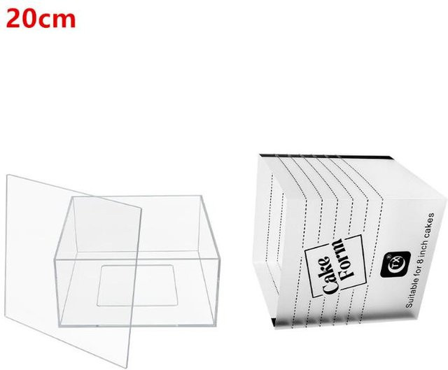 Verstellbarer quadratischer Kuchenring aus Acryl mit Skala von Yaye, Farbe Weiß/Transparent, Breite: 25,4 cm, Höhe: 22,0 cm - Bild 1