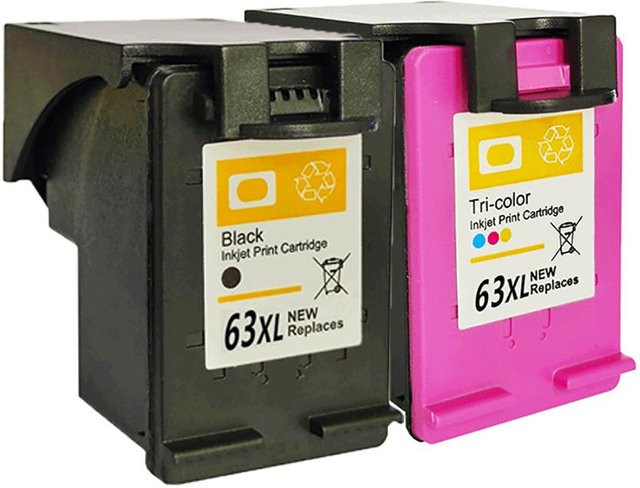 HP 63 XL Tintenpatronen-Set bestehend aus 2 Patronen in Schwarz und Bunt für HP OfficeJet 3830 4650 4655 5255 und ENVY Drucker - Bild 1