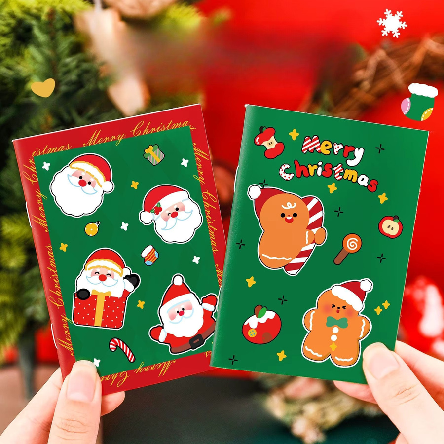 TWBEB Weihnachtliches Cartoon Mini Softcover Notebook für Schüler, liniertes Papier, Mehrfarbig - Bild 5
