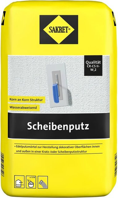 Sakret Scheibenputz Weiß Kalk-Zement-Putz mit 2 mm Körnung, 10 kg - Bild 1