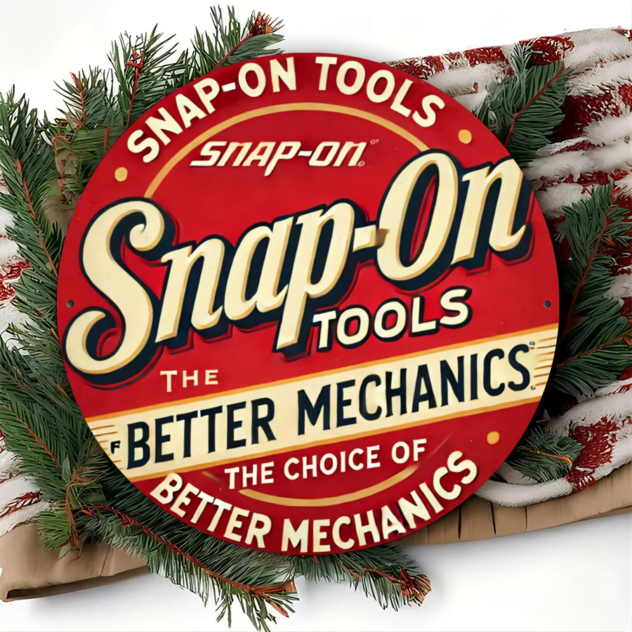 Snap-On Tools Vintage-Metallschild Retro-Wanddekoration aus Aluminium mit The Better Mechanics Design in Rot, Durchmesser: 20 cm - Bild 3