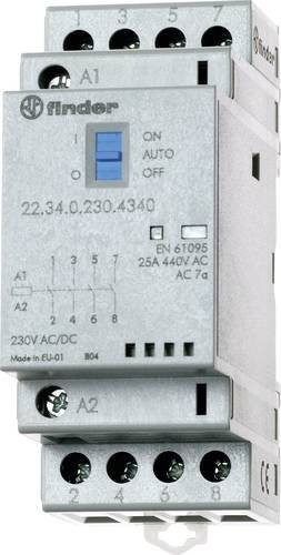 Finder Schütz 22.34.0.230.1640 in Grau mit 2 Schließern und 2 Öffnern, 230 V/DC, 230 V/AC, 25A - Bild 1