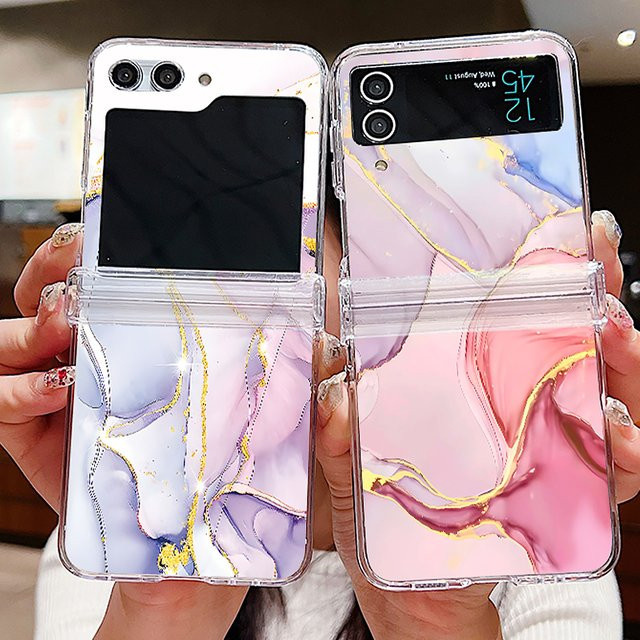 Samsung Galaxy Z Flip Handyhülle mit Marmor-Muster in Transparent, Faltbare Schutzhülle für Galaxy Z Flip 8, 7, 6, 5, 4, 3 - Bild 1