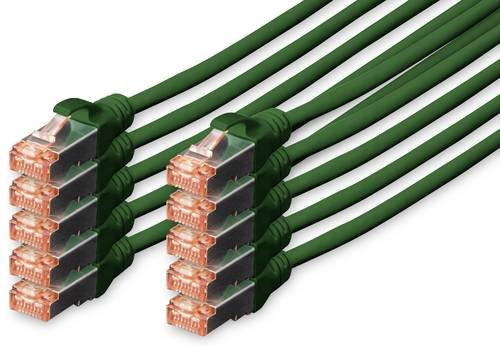Digitus RJ45 Netzwerkkabel CAT 6 S/FTP Patchkabel, Grün, Länge: 5,00 m - Bild 1