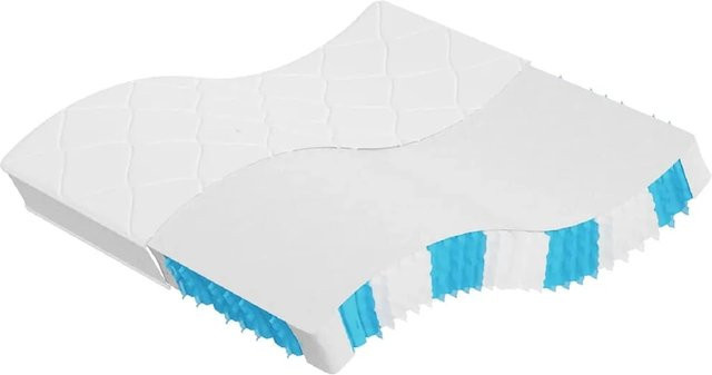 vidaXL Matratze mit Taschenfederkern H3, mittelfest, weiß/schwarz, B/T: 200 x 200 cm, Höhe: 25 cm - Bild 1