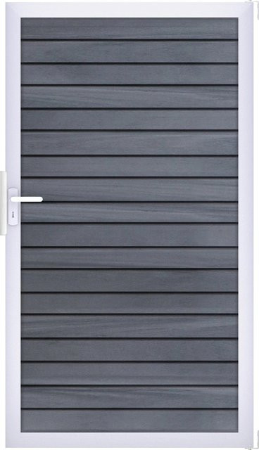 GroJa Steckzaun-Tor Solid-Rhombus 1-flg. EV1 Universal-DIN in Steingrau, Höhe: 180 cm, Breite: 104 cm, Tiefe: 104 cm - Bild 1