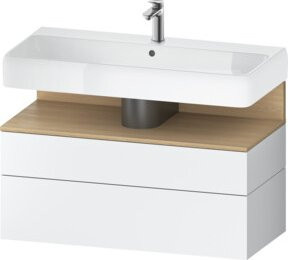 Duravit Waschtischunterschrank Qatego in Weiß Matt, Wandhängend mit LED-Beleuchtung und Schubladen, B/T/H: 99 x 47 x 59 cm - Bild 1