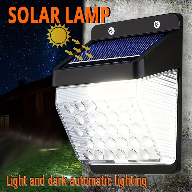 KDULIT LED Solarleuchte mit PIR-Bewegungssensor in Schwarz für Garten und Außenwand, moderne Solar-Wandleuchte mit warmweißem Licht - Bild 1