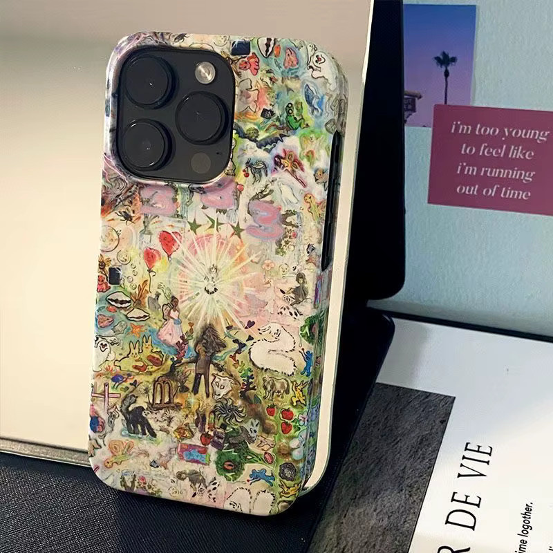 Glänzende Handyhülle mit Ölgemälde-Design für Apple iPhone Modelle in Multicolour - Bild 5