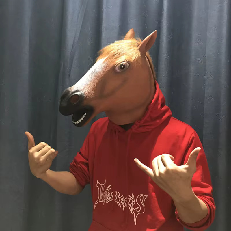 YEAHUI EL Lustige Pferd Kopfbedeckung, Pferd Maske, Unisex, Braun, Tiere - Bild 2