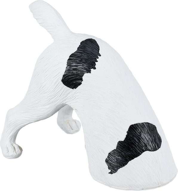 Relaxdays Hundefigur aus Polyresin in Weiß und Schwarz, B/H/T: 23 x 28 x 17 cm - Bild 1