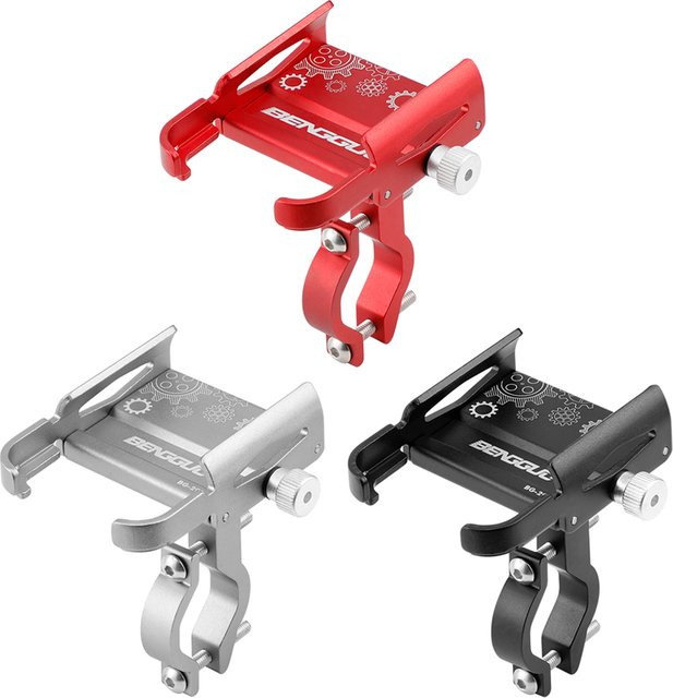 Fahrrad Handyhalterung aus Aluminiumlegierung mit 360 Grad Drehung in Rot für MTB, Roller und Motorrad - Bild 1
